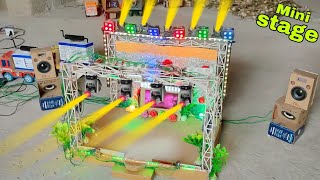 Mini stage making How to make mini stage dj truck and dj gadi light shoo dj stage program science