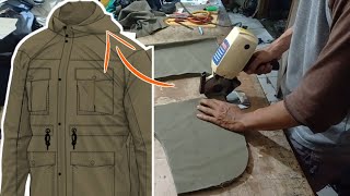 Cara memotong kain, untuk topi jaket parka