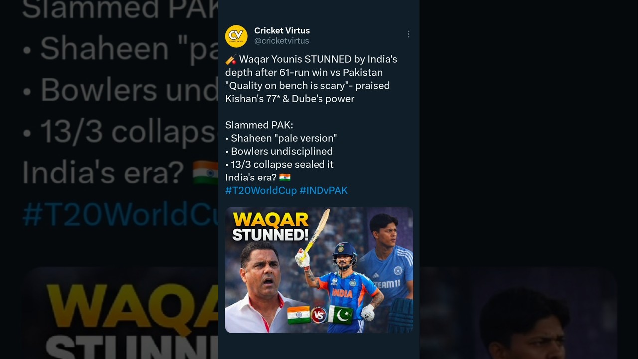 Waqar Younis STUNNED! 😱 India’s Batting is Scary! 
