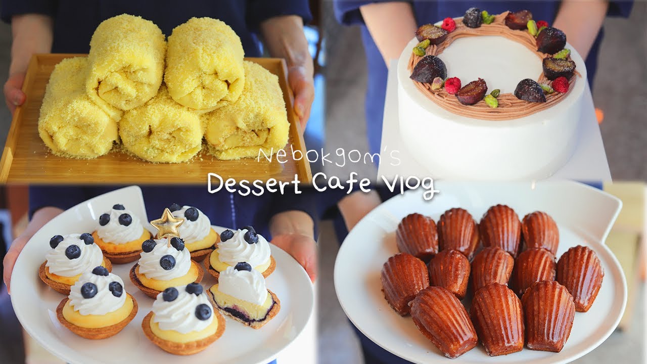 인기 있는 디저트 만들어 봤어요! 베이크 치즈 타르트 레시피 | 디저트 카페 브이로그🍮