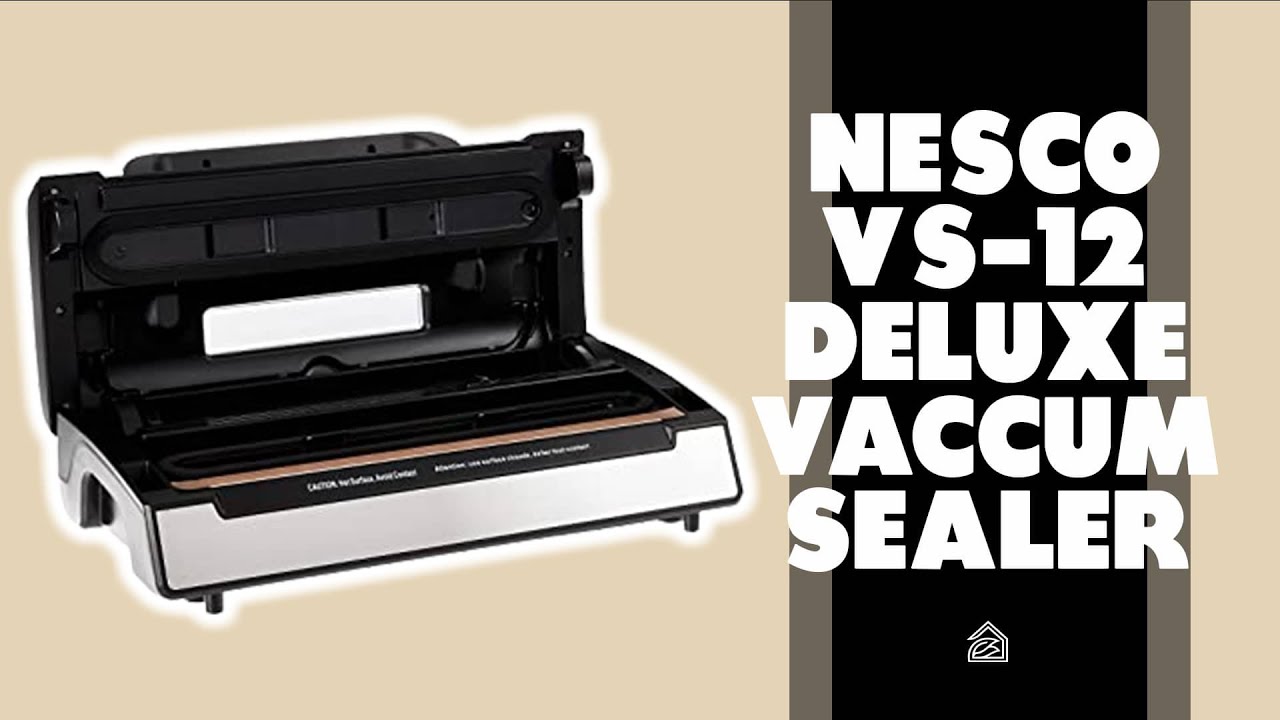  Nesco Deluxe Food VS-12 Vacuum Sealer, 130 Watts, Kit Bags &  Viewing Lid, Compact, Silver: Home & Kitchen