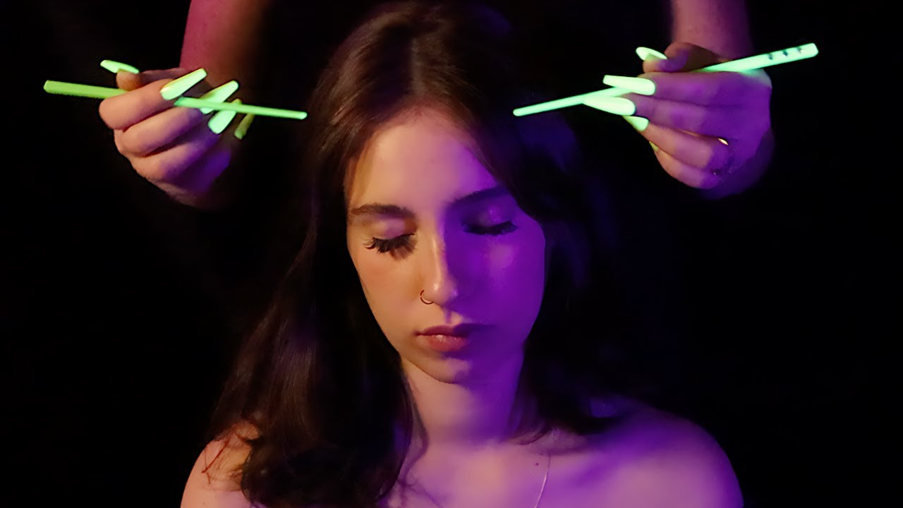 ASMR Hair Parting & Ear Tracing 🔮(Intense Tingles)🔮