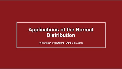 Applications of the Normal Distribution using Excel