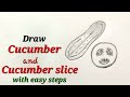 Cucumber drawing easy, Kheera drawing, draw cucumber, how to draw cucumber, खीरे का चित्र