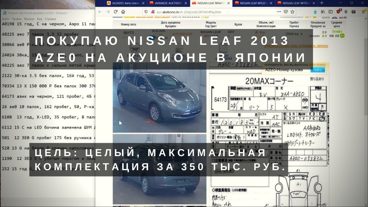 Как выбрать ниссан лиф на аукционе в японии