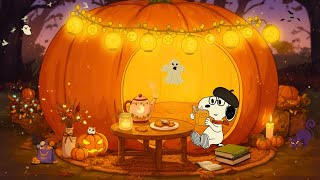 Cozy Fall Day Reading with Snoopy 🎃 Warm Autumn Lofi Ambience for Study \u0026 Calm