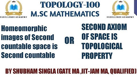 Homeomorphic images of second countable space is second countable |second axiom|Topological property