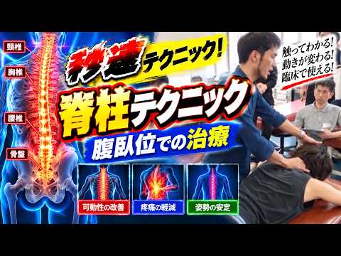 脊柱テクニック：腹臥位での治療（脊柱の治療技術動画）