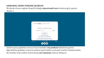 Sonicwall Lisans Yenileme Adımları (SonicWALL License Renewal)