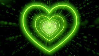 Heart Tunnel💚Green Heart Background Video Effects HD | Animated Background  [4 Hours]