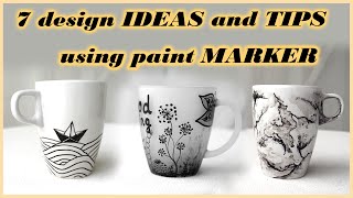 7 MUG DESIGN IDEAS AND TIPS using paint marker | DIY Hand painted mugs