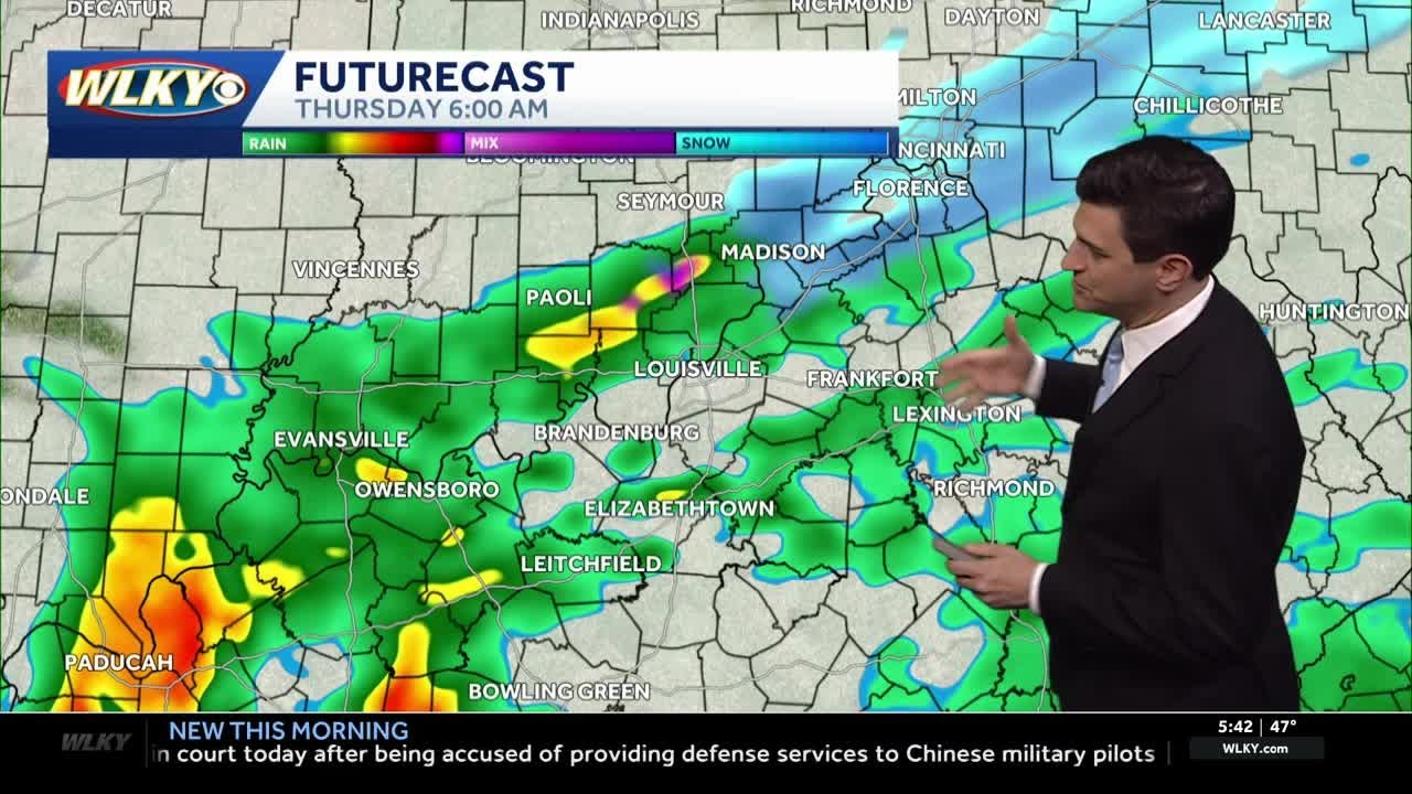 Morning rain and snow, drier Thursday afternoon - YouTube