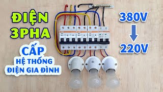 Cách Đấu CB Lấy Điện 220V Từ Nguồn Điện 3 Pha Cấp Cho Hệ Thống Điện Gia Đình