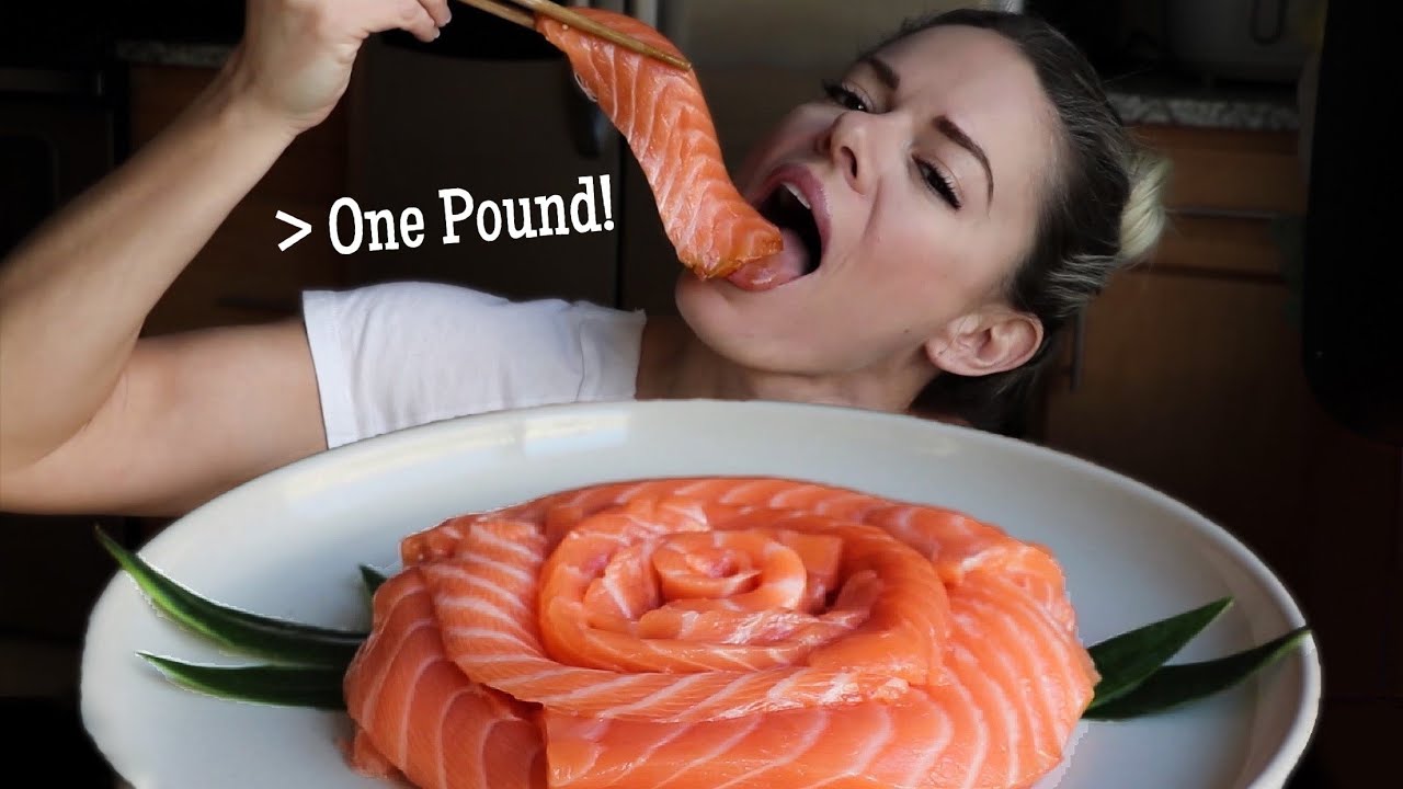 Giant Salmon Sashimi Flower Mukbang!