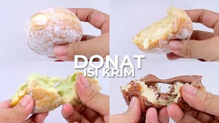 Sugar Donuts Filled with Vanilla, Green Tea, and Chocolate Cream // Cream-Filled Bomboloni Donuts