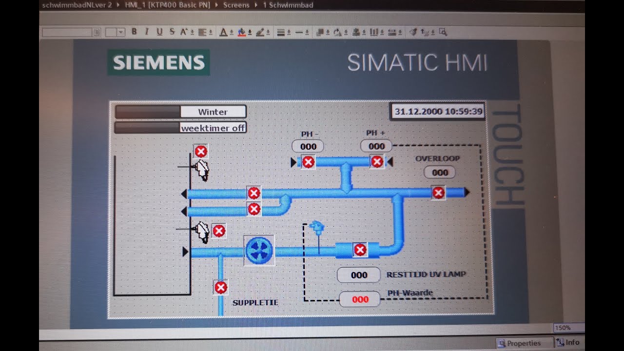 Siemens Logo & HMI Projekt Schwimmbecken, Schwimmbad Regelung und
