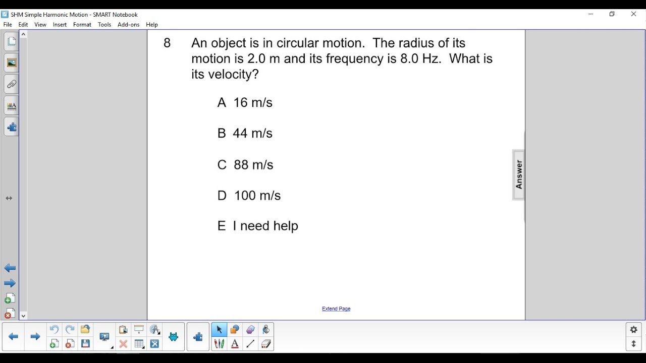 AP 1 Simple Harmonic Motion Question 8 - YouTube