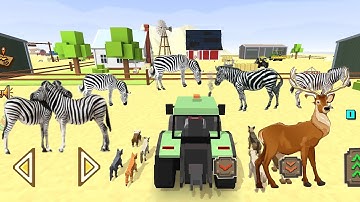 Today we visit the nature reserve of zebras, a happy day at the zoo - Blocky Farm & Racing Sim 2020