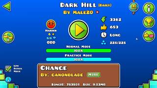 [GD] DARK HILL BY MALE20 (DAILY LEVEL) (ALL COINS) | GEOMETRY DASH 2.11