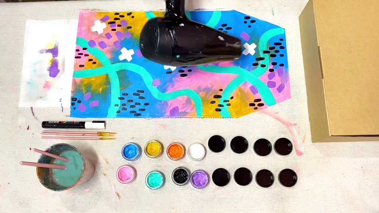 Summer Fizz Tutorial :: Canvas Clutch Painting Kit :: Workshop In A Box