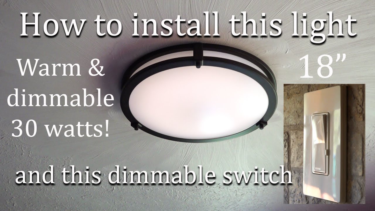 Replacing Old Kitchen Light With New Led Flush Mount Ceiling Light And Dimmer