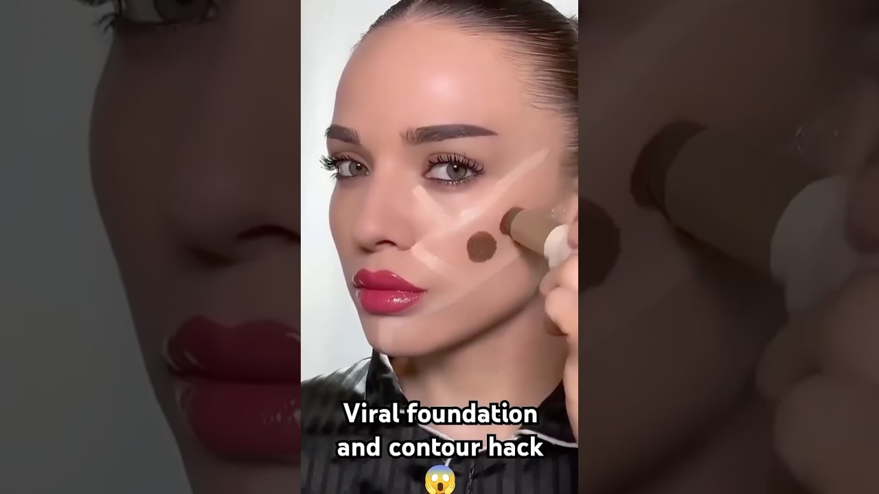 Foundation tutorial hack for beginners #foundation #foundationtutorial #foundationmakeup #contour
