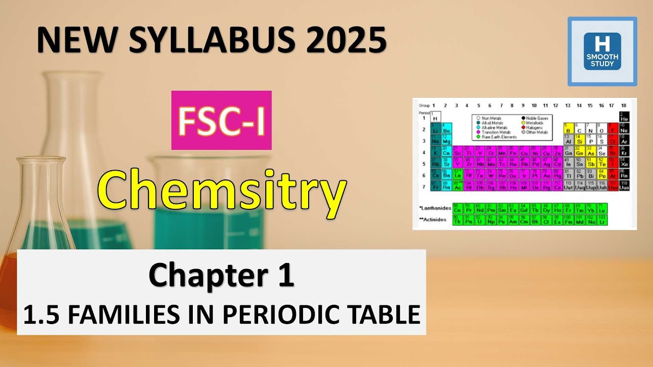FSC Part 1 Chemistry Chapter 1 Lecture 4 | Families in Periodic Table | 11th Class
