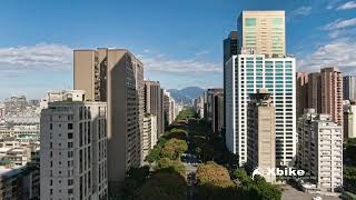 空拍台北市敦化南路 台灣欒樹