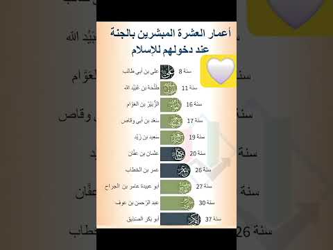 أعمار العشرة المبشرين بالجنة عند دخولهم للإسلام