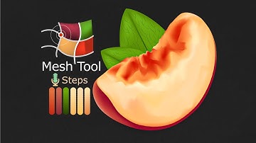 Peach tutorial in adobe Illustrator for all levels using gradient mesh tool