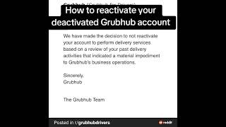 How to reactivate your falsely deactivated Grubhub account Click the link in my bio   #grubhub