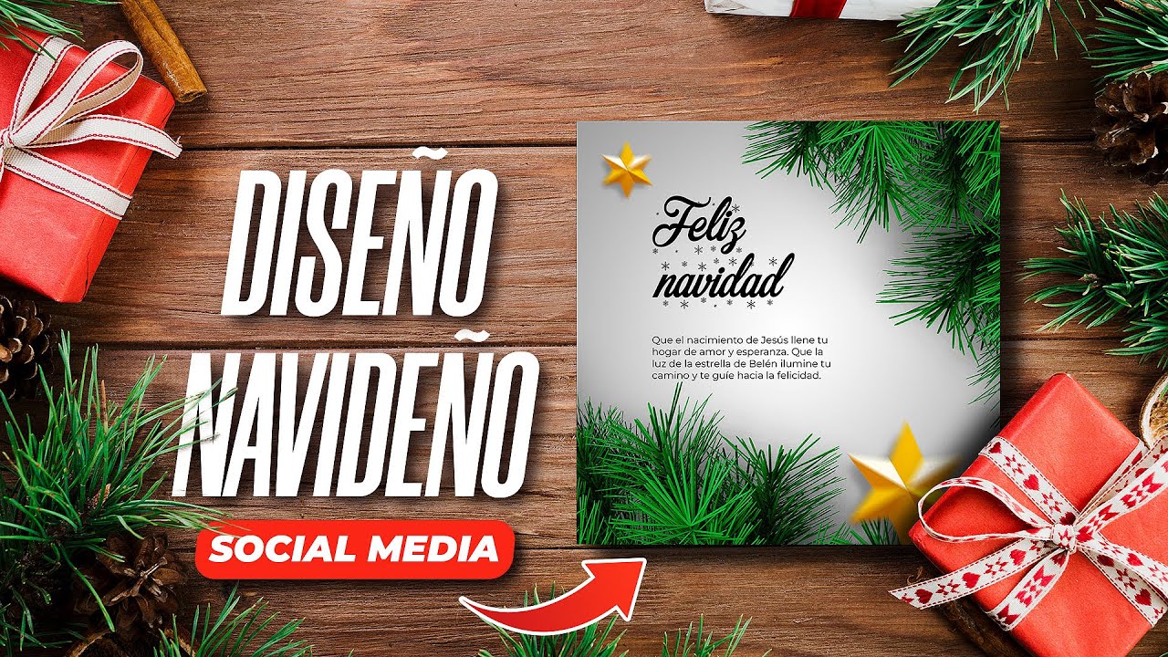 Cómo crear un POST NAVIDEÑO con PHOTOSHOP | Crea imagen de saludo ...