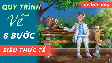 🌟💎Vẽ minh hoạ tranh bất kỳ với 8 bước sau | #paintingprocess #Limzim