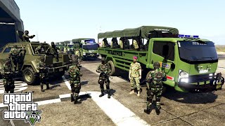 Konvoi Truk Marinir Dikawal Pasukan Bersenjata! GTA 5 Mod Indonesia screenshot 1
