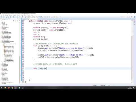 Algoritmo Bubble Sort para ordenação de arrays 