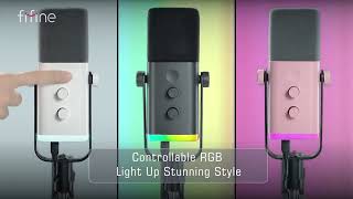 FIFINE-Kit de micrófono para juegos XLR/USB con conector para