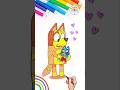 How to Draw Bluey | Draw Baby Bluey and Chilli Easy 🌈 🐶 #bluey #drawing #chilli #baby #short #love