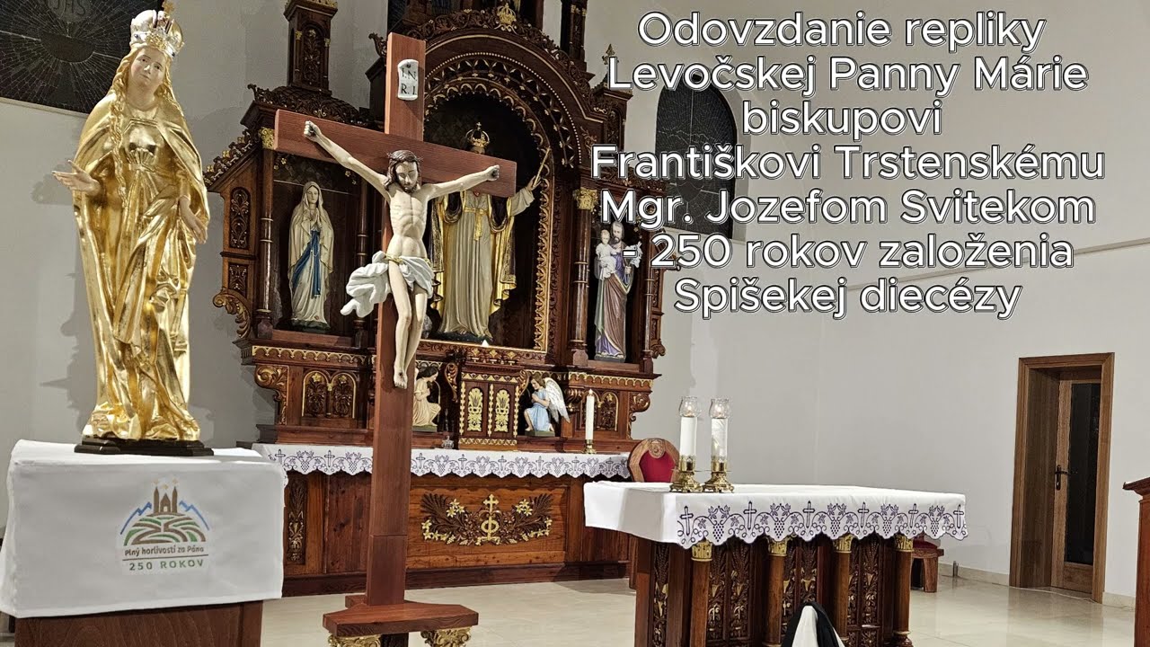 Farnosť Suchá Hora - Odovzdanie repliky  Levočskej Panny Márie biskupovi  Františkovi Trstenskému
