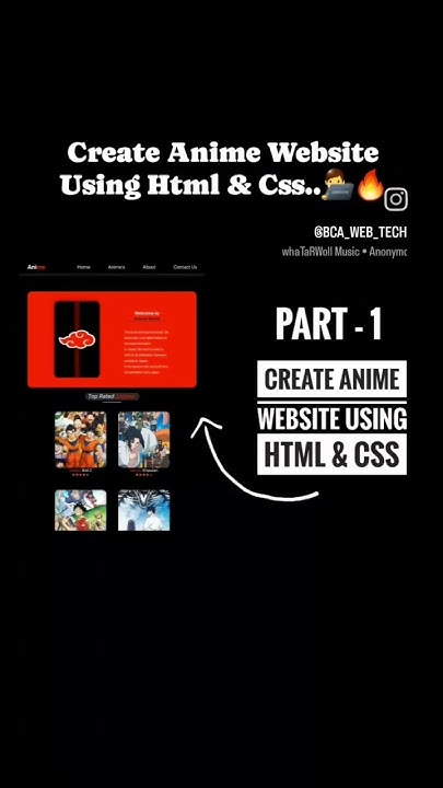 How to create anime website using html and css in easy way #html # ...