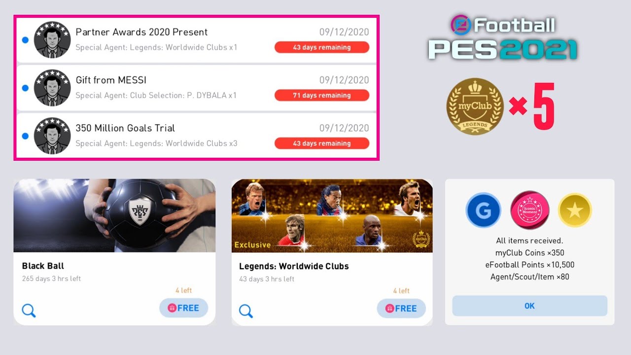Got 20+ Black Balls 🤩 | Best Time To Create New Account In Pes 2021 Mobile