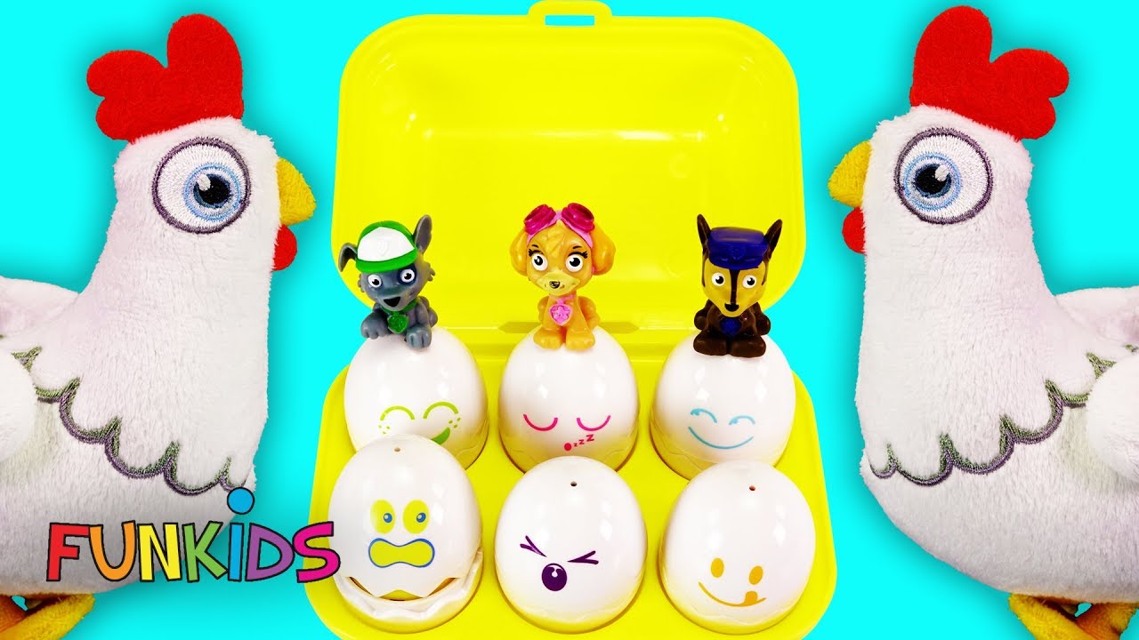 Paw Patrols Chickaletta Surprise Egg Matching Game Youtube