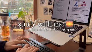 study with me for 2 hours  25/5 pomodoro, keyboard asmr, focus with a med student! | 一緒に勉強しませんか