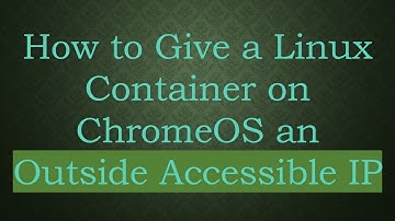 How to Give a Linux Container on ChromeOS an Outside Accessible IP