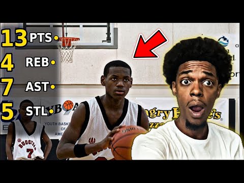 YOUNG BRON!! LeBron James 1997 Shooting Stars AAU Game Highlights | REACTION!!