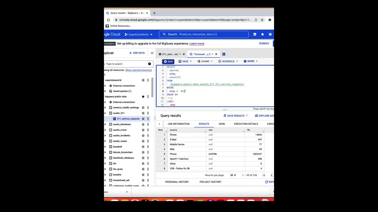 How To Query Google BigQuery Tables In One Minute Shorts
