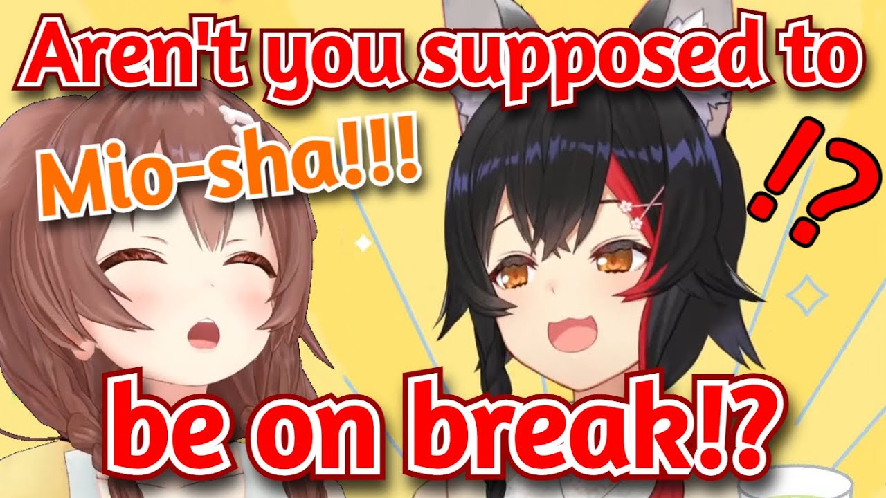 Korone Disrupts Her Break to Call Into Mio's Stream [Eng Sub/Hololive]