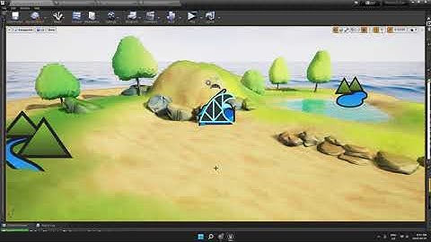 Stylized Environment WIP. Adding runtime virtual blending to textures & landscape grass node.