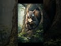 Mutant Squirrel in the Hollow Tree 🐿️🌰👁️ | AI Cinematic Short #shorts  #aicinematic #aiart