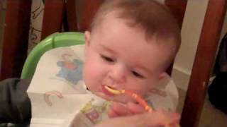 Gavin's first cereal!