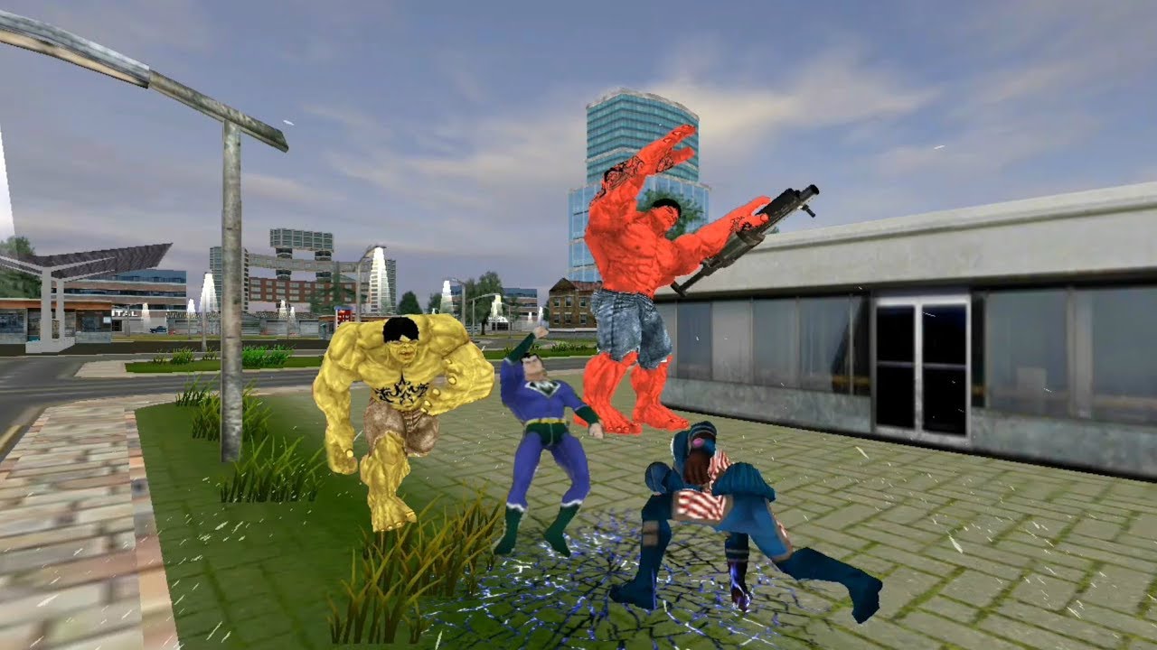 Captain Hero Vs Red Monster & Superhero | Flying Captain Hero City Rescue - Android GamePlay